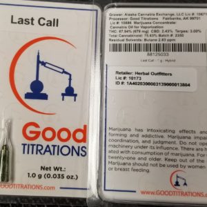 1 gram Dist. LAST CALL (Good Titrations)
