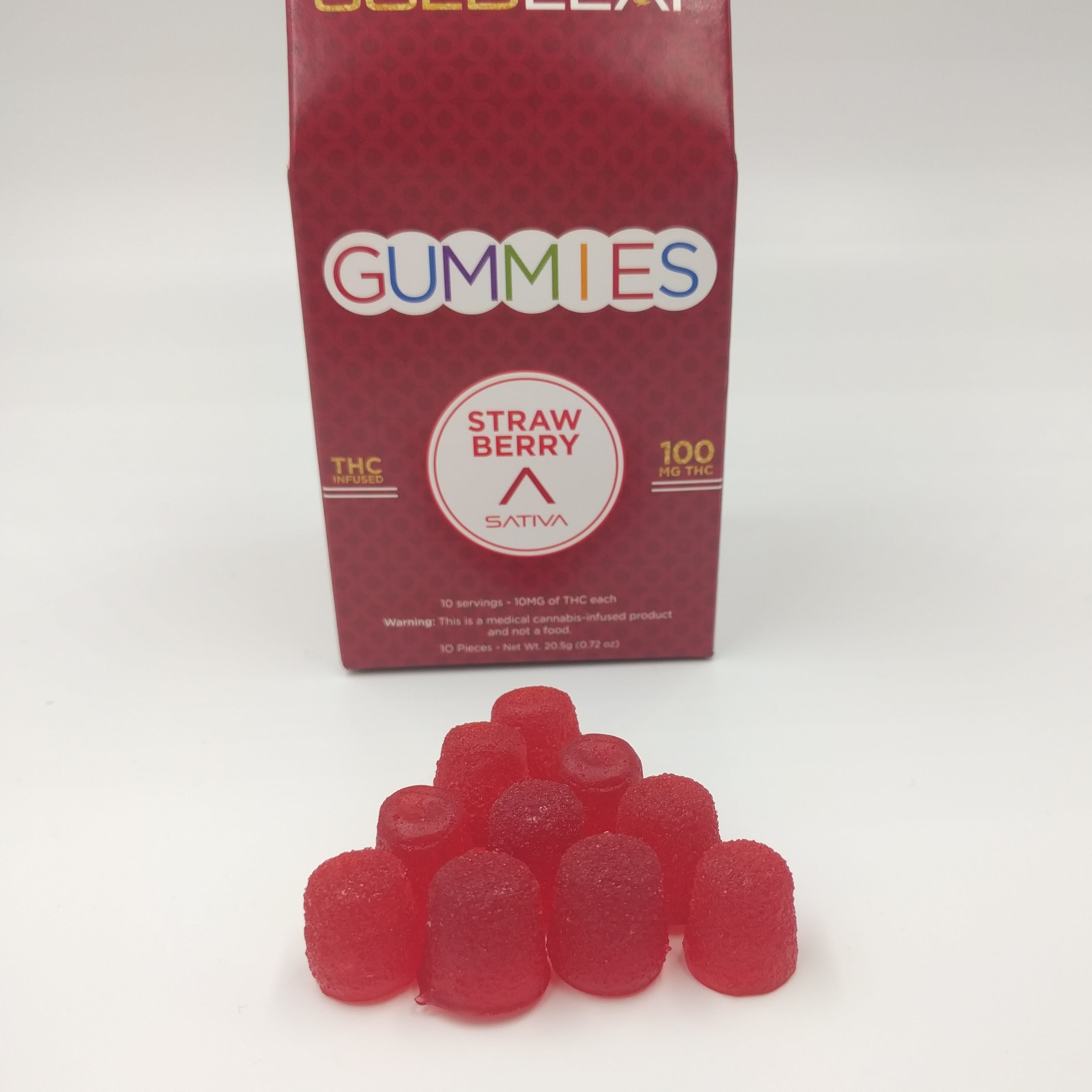 10-Pack Strawberry Gummy - Gold Leaf