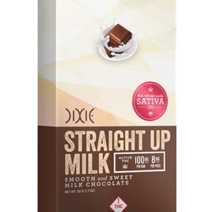 100 mg Dixie Straight up - Milk Chocolate Bar