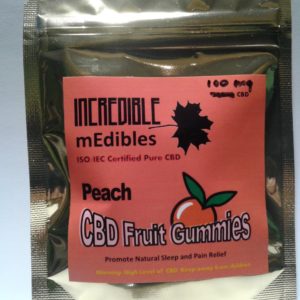 100 mg Pure CBD [only] Fruit gummy-Peach-10 pieces-10 mg each
