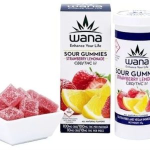 100 mg Wana - 1:1 CBD Strawberry Lemonade Gummies