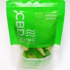 100mg Green Apple Gummy Rings By CBD Living