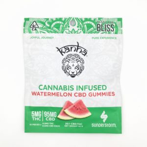 100mgCBD (20:1) Watermelon Gummies - Kanha Treats
