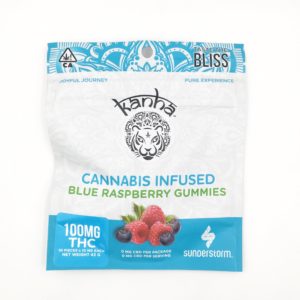 100mgTHC Blue Raspberry Gummies - Kanha Treats