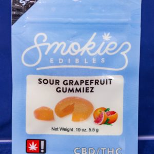 1:1 Sour Grapefruit Gummy by Smokiez