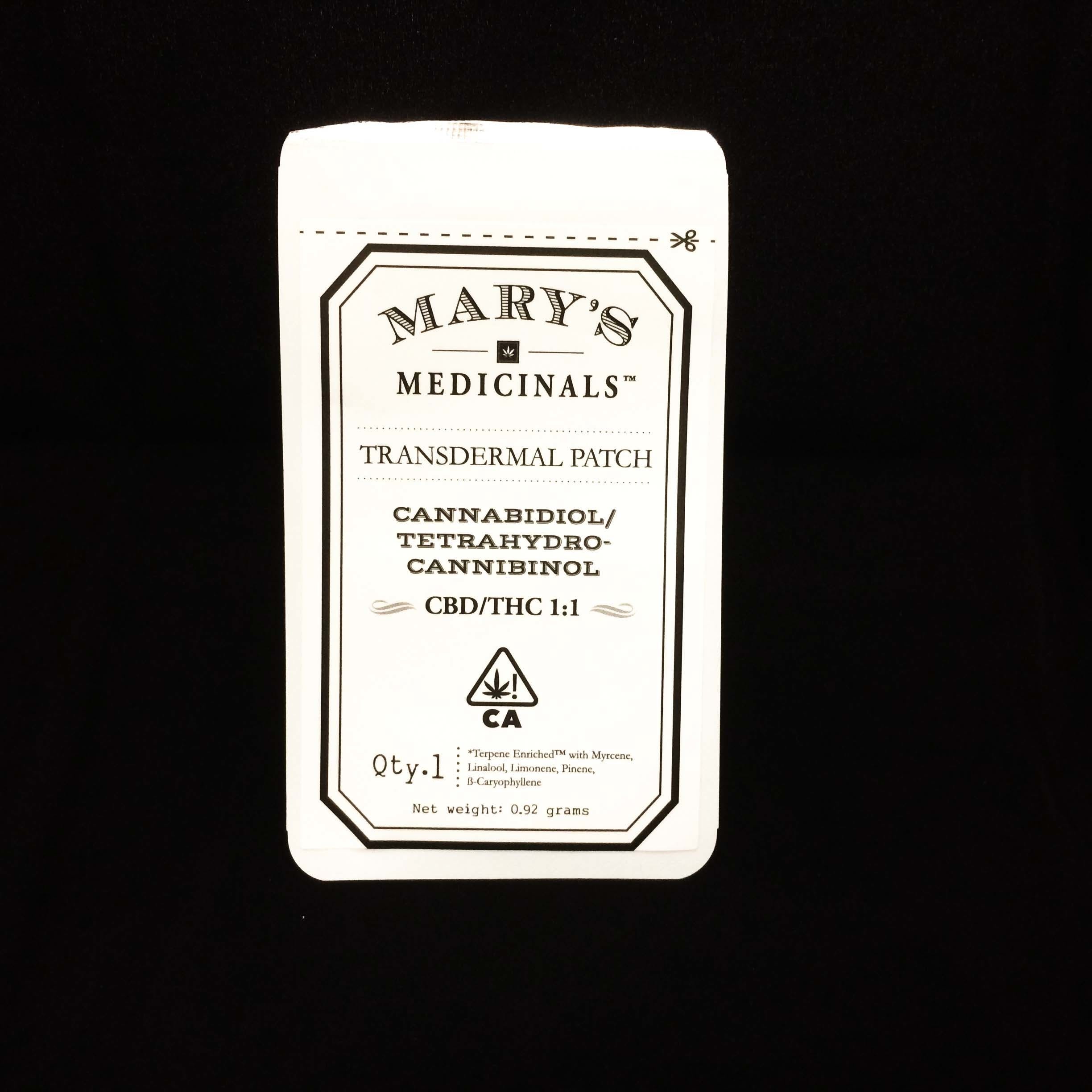 1:1 Transdermal Patch by Mary's Medicinals