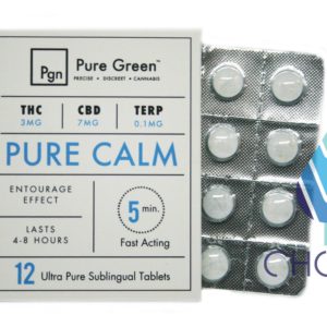 12 pk - Pure Calm - CBD/THC Tablets by Pure Green