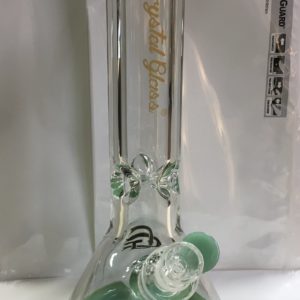14" Crystal Glass Jade Beaker Bong