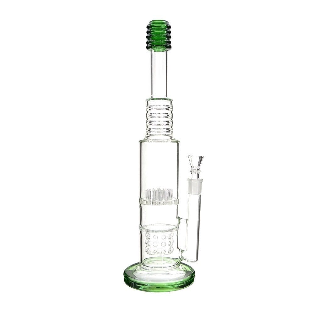18" Green Double Chamber Water Pipe