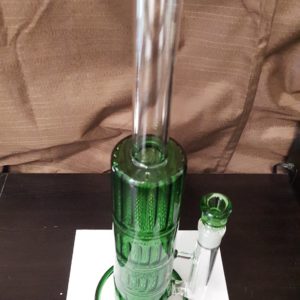 18" Green Glass Triple Honeycomb Water Pipe 18mm