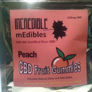 200 mg Pure CBD [only] Fruit gummy-Peach-4 pieces-50 mg each
