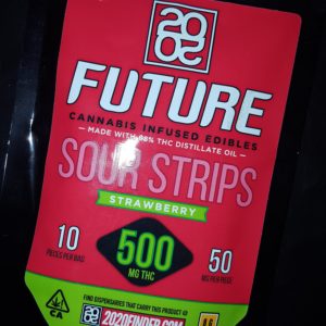 2020 Future - Cannabis Infused Strawberry Sour Strips - 500 mgs