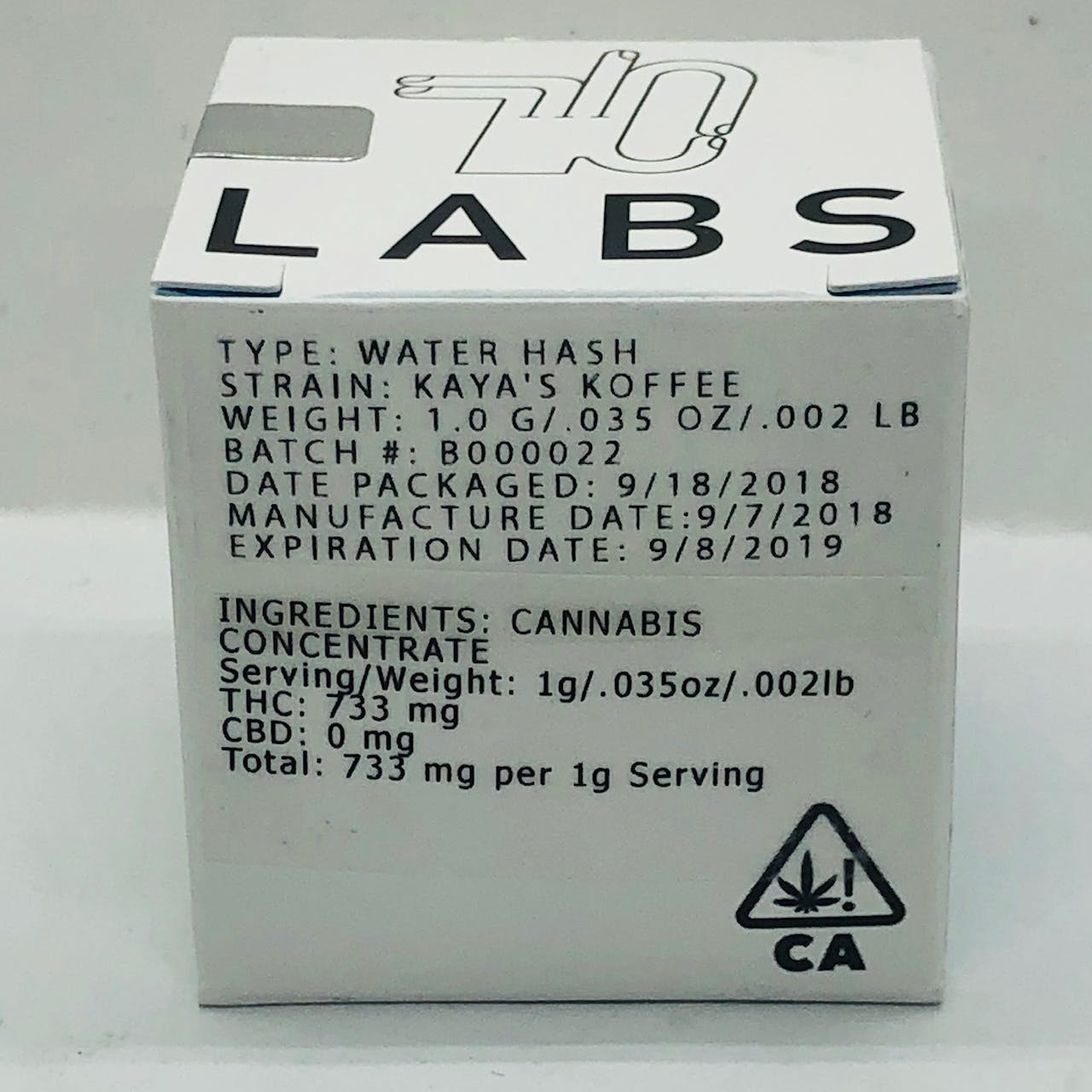 710 Labs - Kaya's Koffee - WATER HASH- 1G