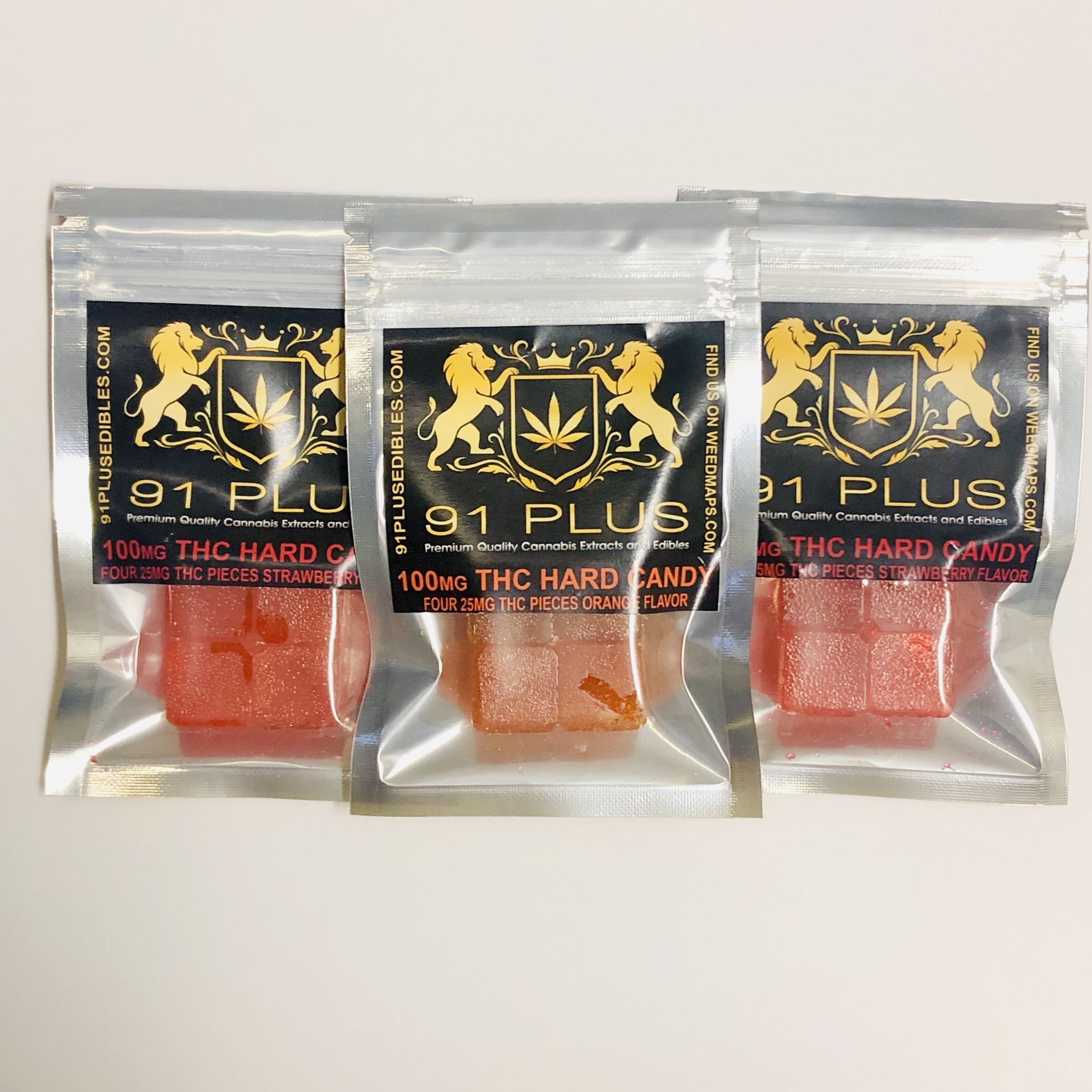 91 PLUS - Hard Candy 100mg (Orange, Apple, Strawberry)