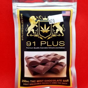 91 Plus- THC Mint Chocolate Bar *250
