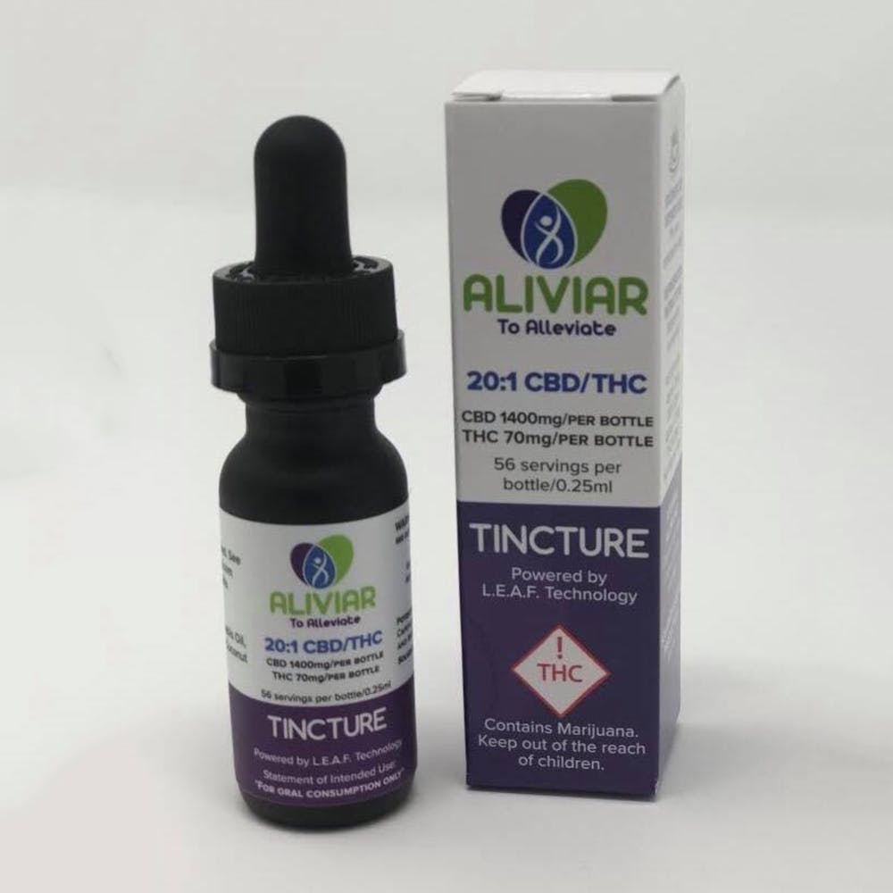 Aliviar CBD 20:1 Tincture (1,400mg CBD/70mg THC)