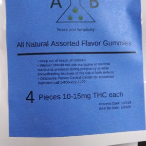 All Natural Assorted Flavor Gummies | 4 pieces 10-15mg THC each