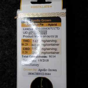 Apollo Grown Key Lime Pie Distillate 1g Cartridge