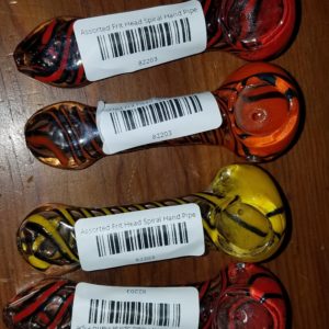 Assorted Frit Spiral Head Hand Pipe 4.5"