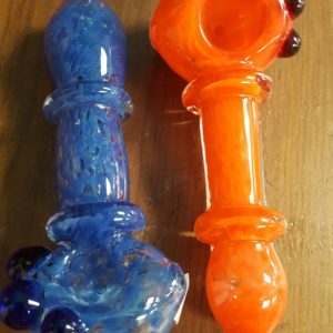 Assorted Triple Knocker Frit Hand Pipe 4.5"