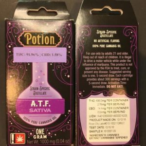 ATF Sativa Single Strain Distillate Vape Cartridge | Potion