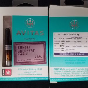 Avitas Sunset Sherbert Cartridge .5g