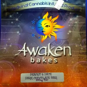 Awaken Bakes- Peanut and Date Dark Chocolate Bar *300Mg -Hybrid