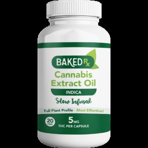 Baked Edible's 5mg Indica Infused Oil Capsules