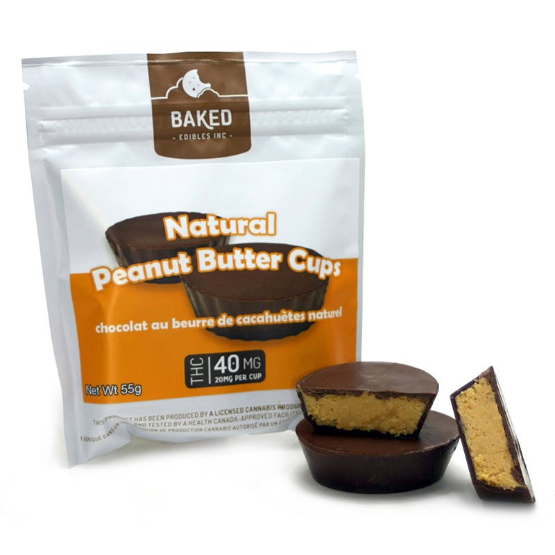 Baked Edible's Peanut Butter Cups 40mg THC