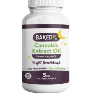 Baked Rx Cannabis Extract Oil Night Time Blend Capsules