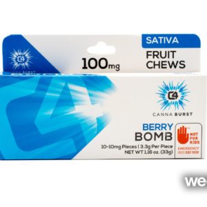 Berry Bomb SATIVA Chews 10pk - Canna Burst