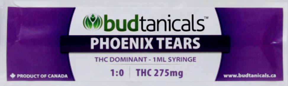 Budtanicals phoenix tears THC Dominant 275 mls