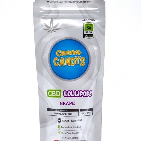 Canna Candy CBD: Grape Lollipop (100mg)