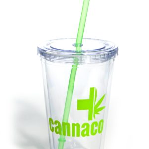 Cannaco Clear Acrylic Tumbler with Straw