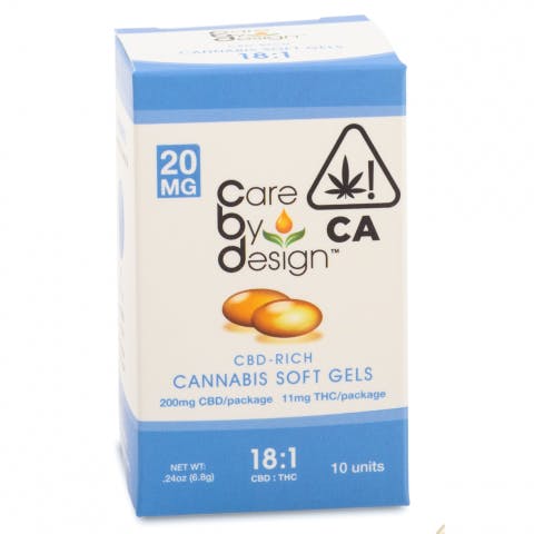 Care By Design 18:1 Soft Gels - 20MG 10 Units
