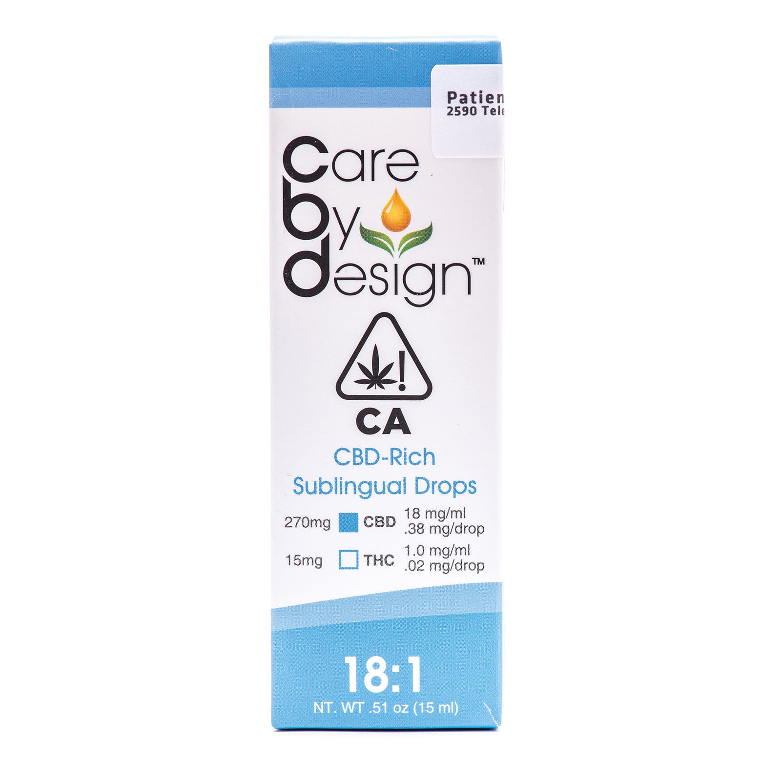 Care By Design - 18:1 Sublingual CBD/THC 15ML