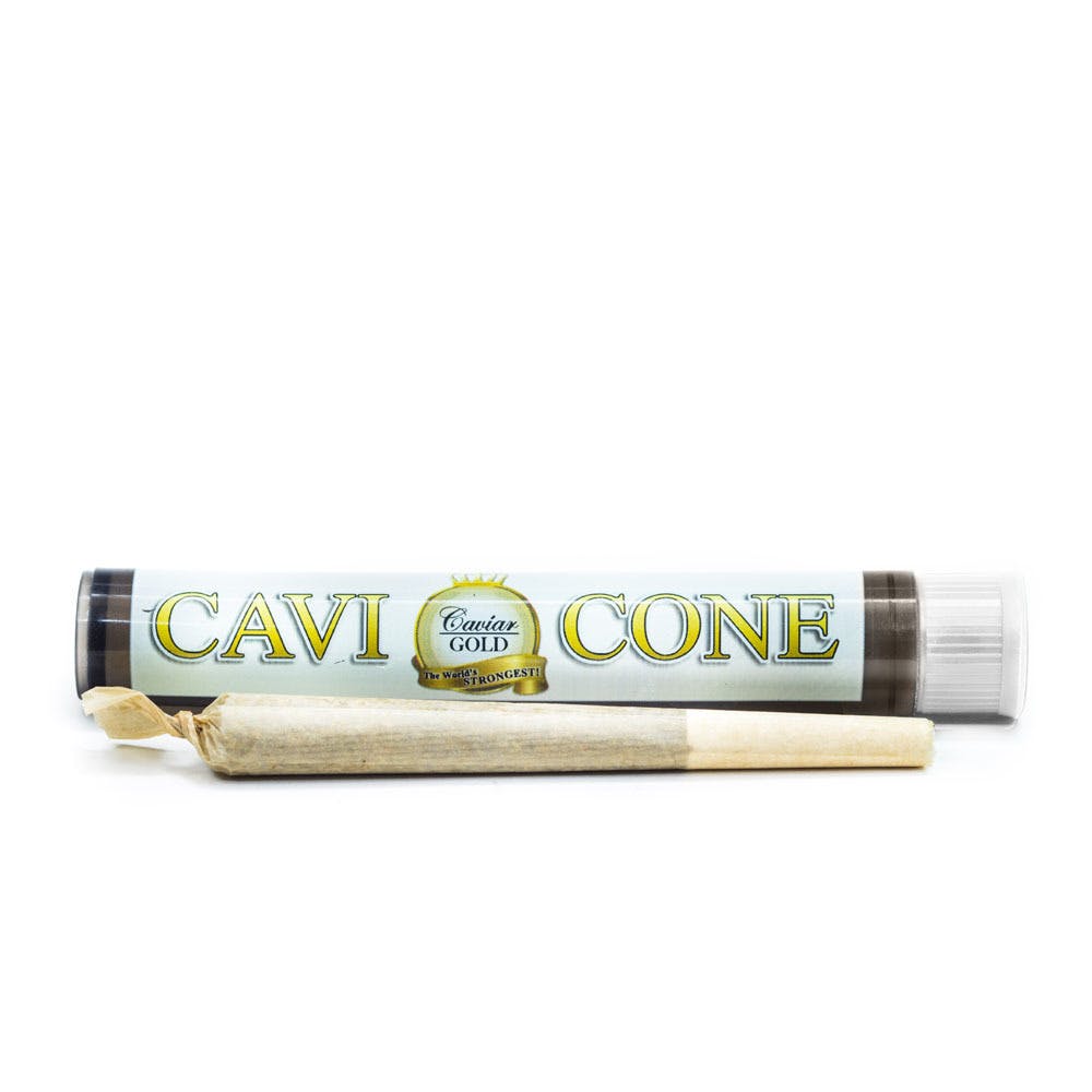 preroll-cavi-cone-vanilla-caviar-gold