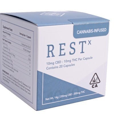 CBD 1:1 Rest Capsules 10mg:10mg by Cream of the Crop