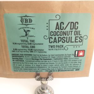 CBD Apothecary - AC/DC Coconut Oil Caps. (15pk)