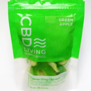 CBD Green Apple Rings: 100mg CBD, 10 Pack (CBD LIVING)