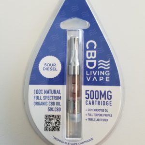 CBD Living Vape .5g Cartridge Sour Diesel