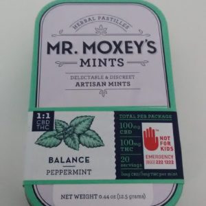 CBD Moxey Peppermints 1:1 200mg/20pk by Mr. Moxey's Mints
