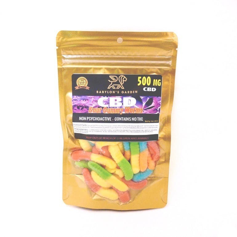 CBD Sour Gummy Worms - 500mg