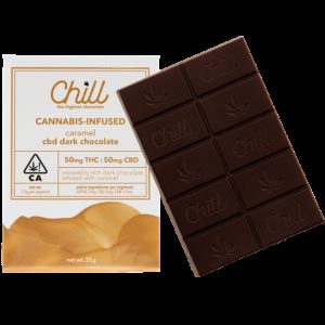 Chill Chocolate Caramel CBD Dark Chocolate 50mg CBD : 50mg THC