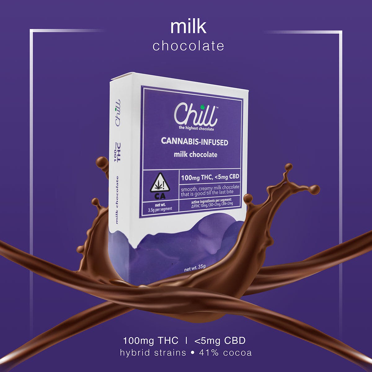 Chill Milk Chocolate Bar 100mg THC
