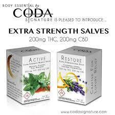 Coda: Active Extra Strength Muscle Salve 1:1 200MG THC 200MG CBD