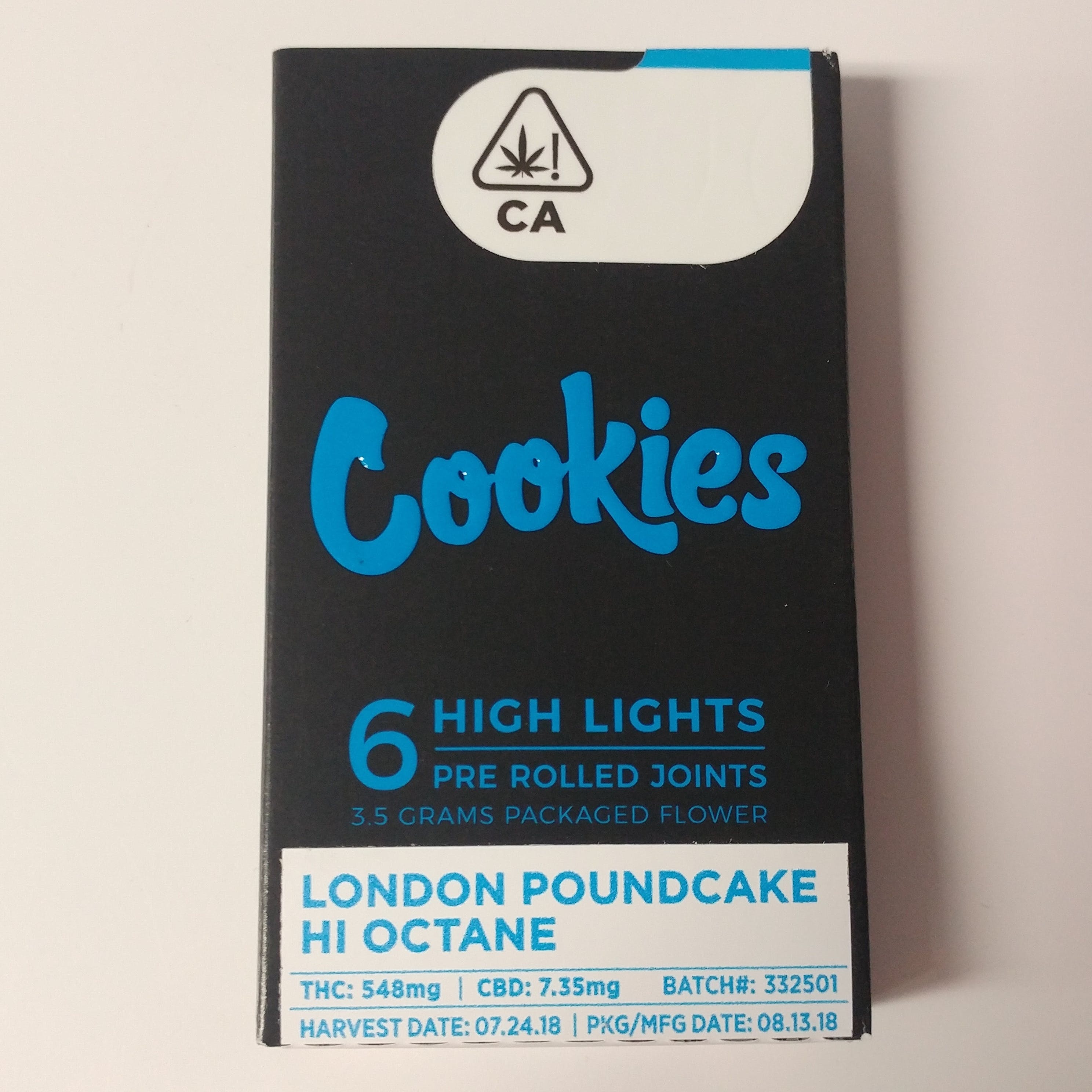 Cookies High Lights London Pound Cake Hi-Octane Pre Rolls 6 pack