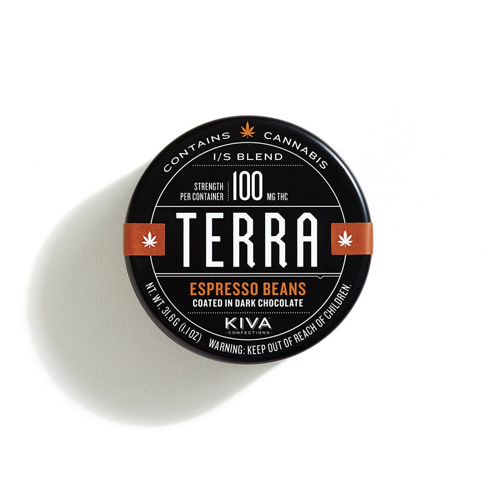 CRESCO Kiva Dark Espresso Terra Bites 100mg tin