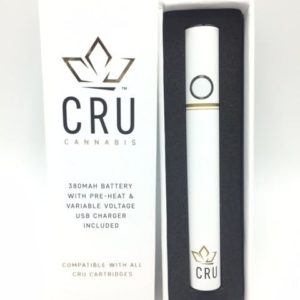 CRU Cannabis Vape Battery - White