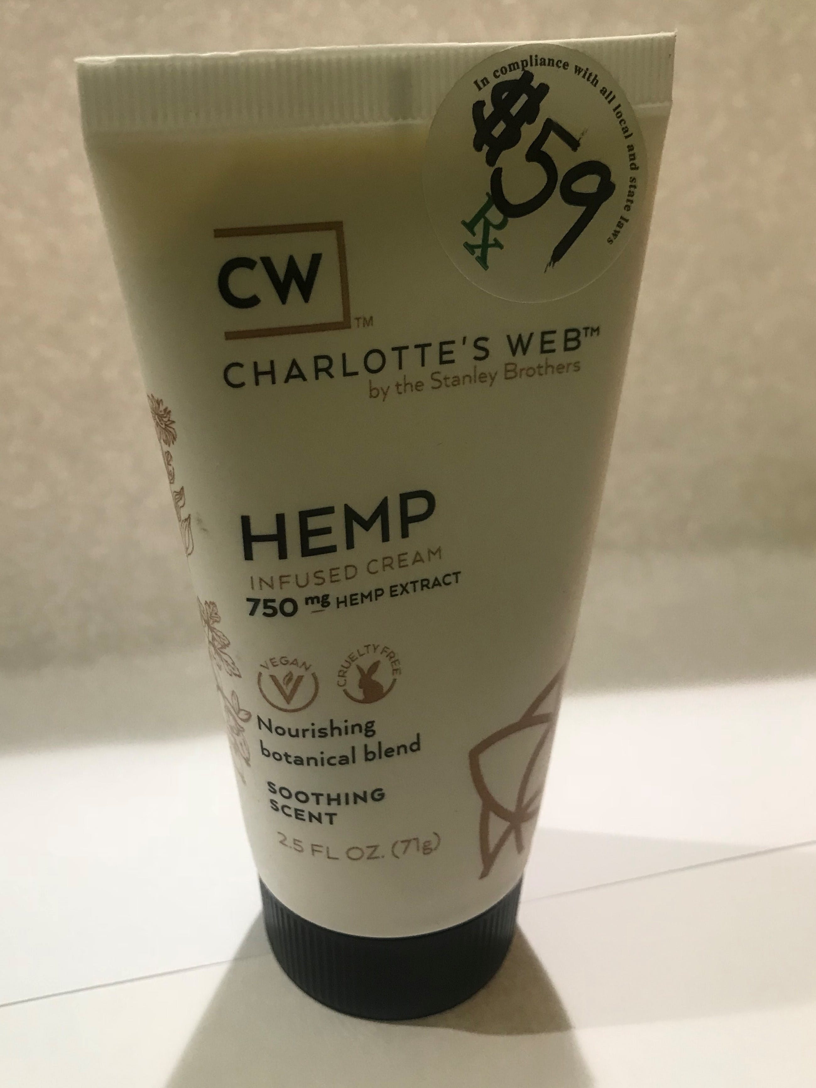 topicals-cw-hemp-infused-cream-2-5oz-unscented